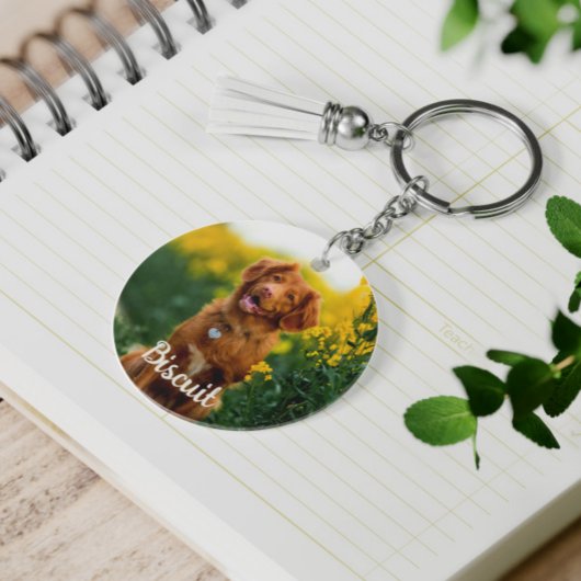 Pootafdrukkoekjes Lichtroze Patroon Monogram Sleutelhanger