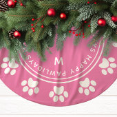 Pootafdrukkrans Monogram Dier Roze Kerstmis Kerstboom Rok