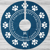 Pootafdrukkrans Monogram Hond Navy Kerstmis Kerstboom Rok