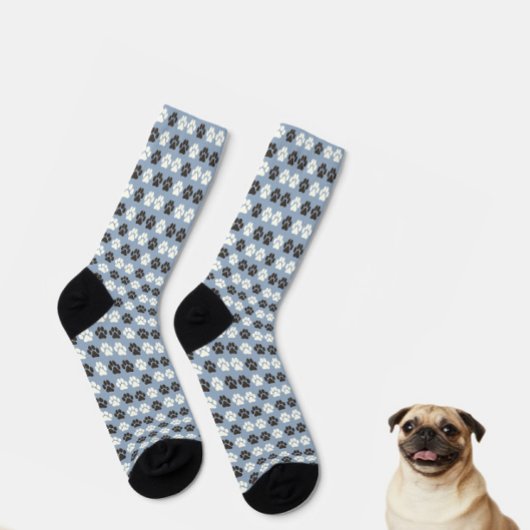 Pootafdrukpatroon Zilverblauw Sokken