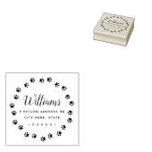 Pootafdrukrand cute retouradres rubberstempel (Gestempeld)