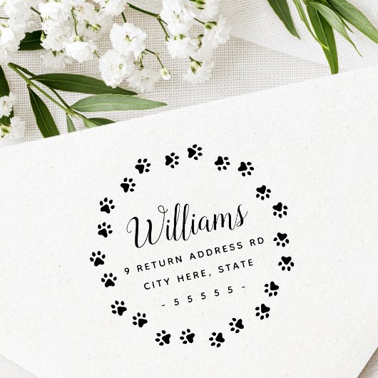 Pootafdrukrand cute retouradres rubberstempel