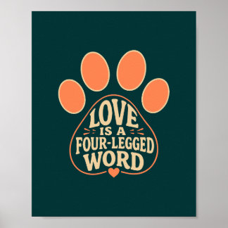 Pootafdruktypografie Huisdiercadeau Poster