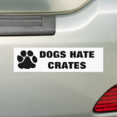 pootdruk met honden haat kratten bumpersticker (Op auto)