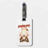 Pooten En Nadenken Cute Hond Bagagelabel (Achterkant verticaal)