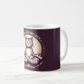 Pooten en Reflecteren Kat Kopje Mindful Meditatie  Koffiemok