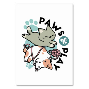 Pooten en Spelen – Schattige Kat Illustratie Kaart