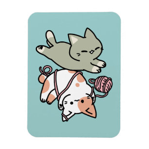 Pooten en Spelen – Schattige Kat Illustratie Magneet