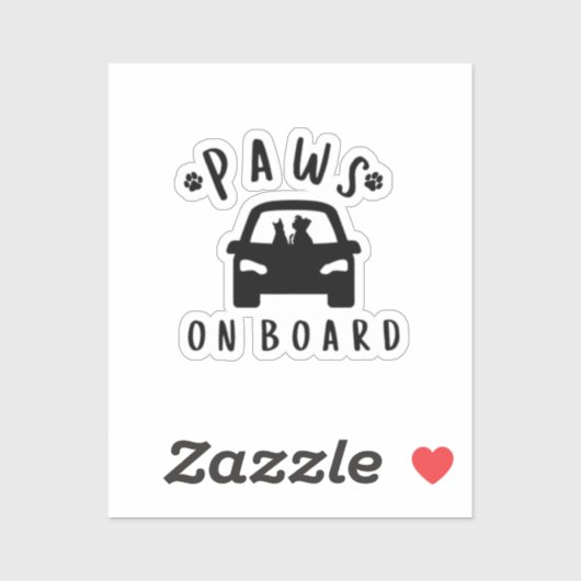 Pootjes aan boord van Schattigee Pet Lover Car Sticker (Vel)