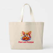 Pootjes en aardappelen grote tote bag (Achterkant)