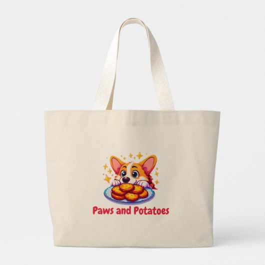 Pootjes en aardappelen grote tote bag (Achterkant)