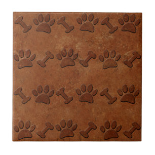 Pootjes en Botten Patroon Faux Terracotta Print Tegeltje