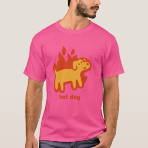 Pootjes en broodjes Grappige hotdog ontmoet coole T-shirt