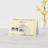 Pootjes en ruik de bloemen - groet kaart (Gele Bloem)