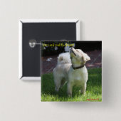 Pootjes, en ruik de bloemen vierkante button 5,1 cm (Voorkant /achterkant)