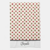 Pootjes en tennisballen gepersonaliseerd theedoek (Verticaal)