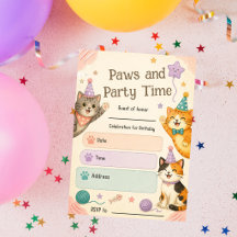 Pootjes & Feesttijd – Verjaardagskaart Cute Kat