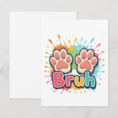 Pootjes hond borstel kleur splash notitiekaartje (Voorkant / Achterkant)