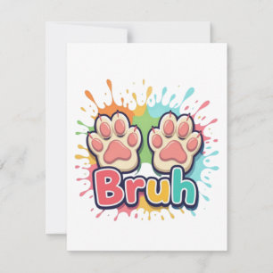 Pootjes hond borstel kleur splash notitiekaartje