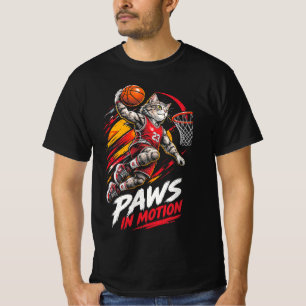 Pootjes in beweging Grappige basketbalspeler Kat S T-shirt
