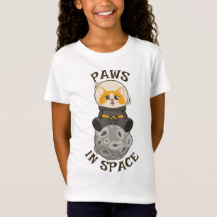 Pootjes in de ruimte Kat Astronaut Kosmisch dier T-shirt