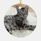 Pootjes in onze harten Foto Huisdier Memorial, Cus Keramisch Ornament (Voorkant)