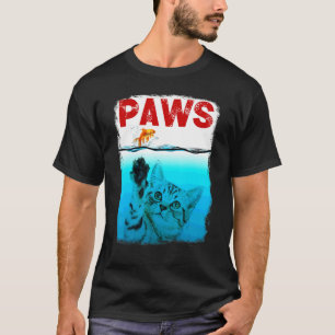 Pootjes Kat En Goudvis Blauw Water Schattig Kitten T-shirt