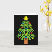 Pootjes Kerstboom Hond of Kat met Santa Lights F Kaart (Gele Bloem)