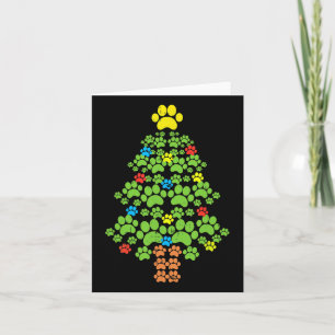 Pootjes Kerstboom Hond of Kat met Santa Lights F Kaart