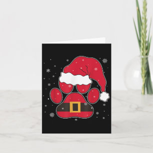 Pootjes Kerstman Hoed Hond Kat Poot Kerstmis Huisd Kaart