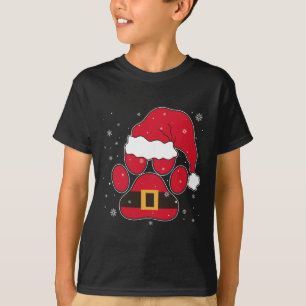 Pootjes Kerstman Hoed Hond Kat Poot Kerstmis Huisd T-shirt