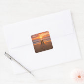Pootjes naar Laarzen Vierkante Sticker (Envelop)