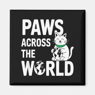 Pootjes over de hele wereld Schattige kat die aard Magneet