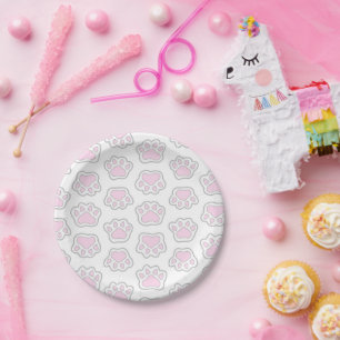 Pootjes panda roze. papieren bordje