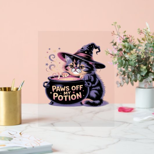 Pootjes van mijn drankje, Kawaii Halloween Witch C Acryl Bord (Huwelijk)