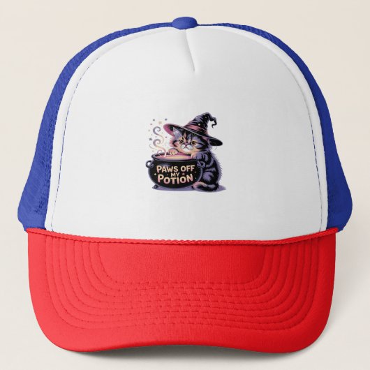 Pootjes van mijn drankje, Kawaii Halloween Witch C Trucker Pet (Voorkant)
