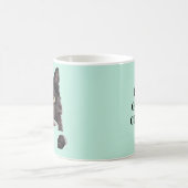 Pootjes van mijn koffie, zwarte kat, munt kleur, a koffiemok (Center)