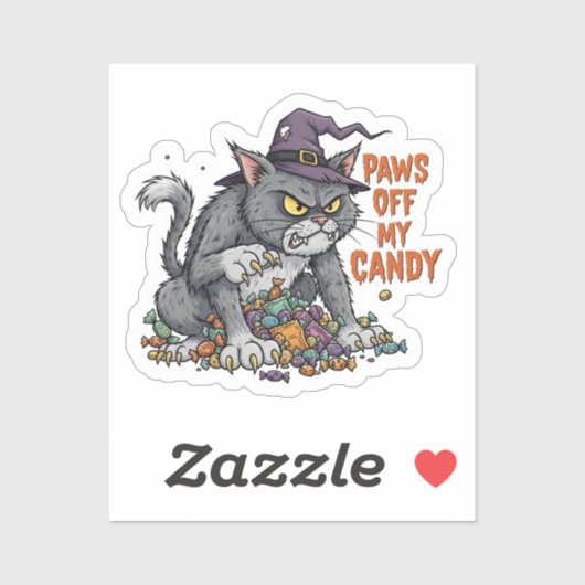 Pootjes van mijn Snoep – Fierce Halloween Cat Sticker (Vel)
