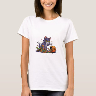 Pootjes van mijn Snoep - Fierce Halloween Cat Woma T-shirt