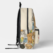 Pootjes, vleugels & snorharen bedrukte rugzak (Links)