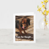 Pootjes voor gedachte: Hond 2 Kaart (Gele Bloem)