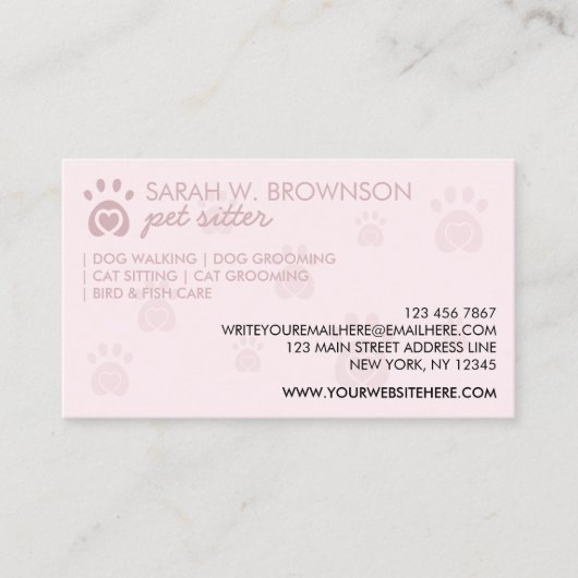 Pootlogo Print huisdierverzorging hondenuitlaatser Visitekaartje (Voorkant)