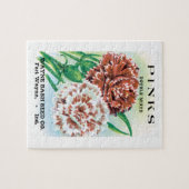 pootpastekunst, Pinks carnenbloemen Legpuzzel (Horizontaal)