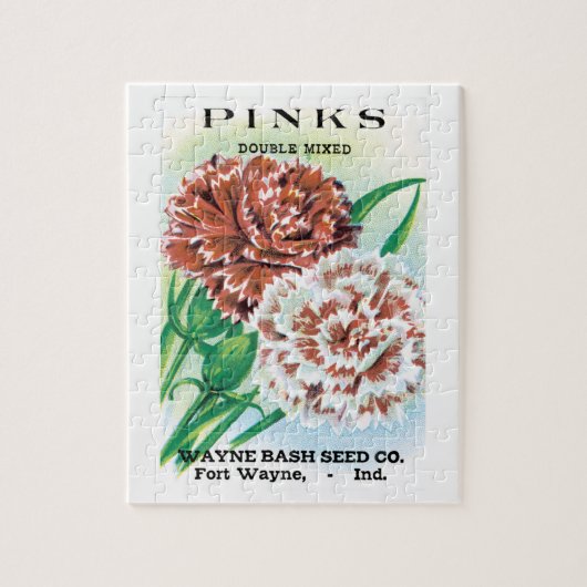 pootpastekunst, Pinks carnenbloemen Legpuzzel (Verticaal)