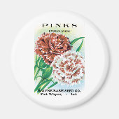  pootpastekunst, Pinks carnenbloemen Magneet (Voorkant)