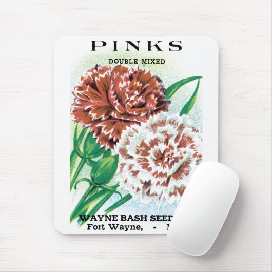  pootpastekunst, Pinks carnenbloemen Muismat (Met muis)