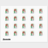 pootpastekunst, Pinks carnenbloemen Ronde Sticker (Vel)