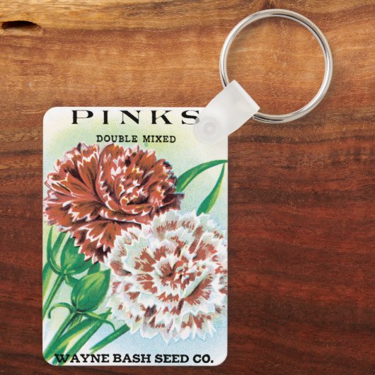  pootpastekunst, Pinks carnenbloemen Sleutelhanger (Achterkant)