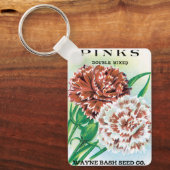  pootpastekunst, Pinks carnenbloemen Sleutelhanger (Voorkant)