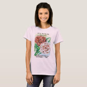  pootpastekunst, Pinks carnenbloemen T-shirt (Voorkant volledig)
